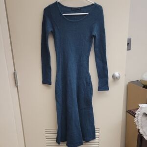 Peruvian Connection Teal Long-Sleeve Dress